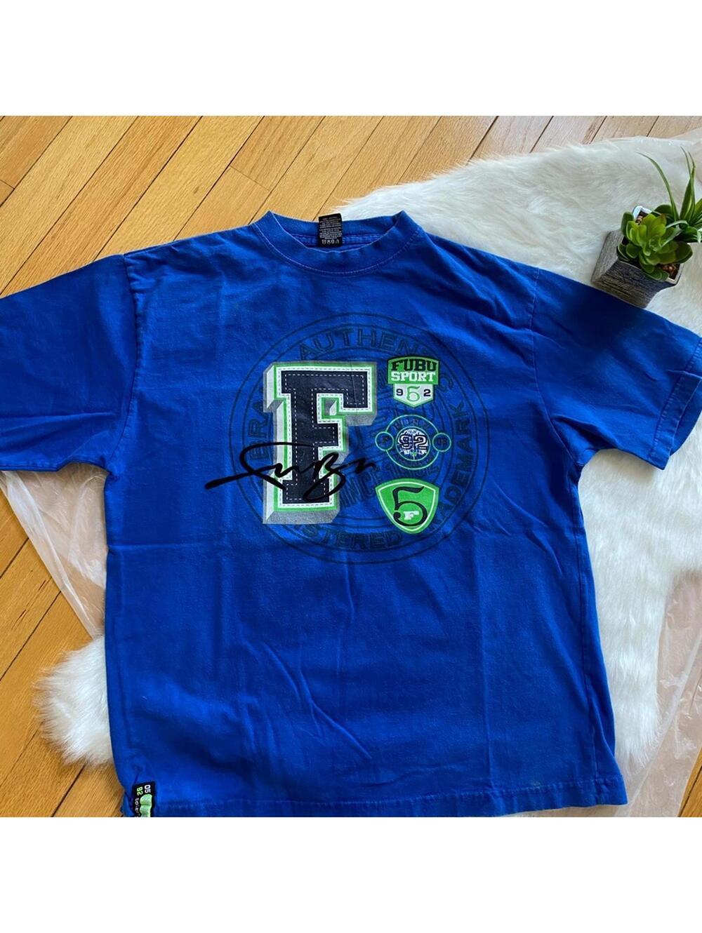 FUBU The Collection Blue Graphic T-Shirt Size 20
